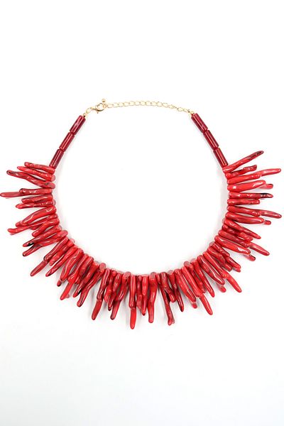 Trend Alaçatı Stili Naszyjnik damski bordowy w stylu boho z motywem kości ALC-X13815