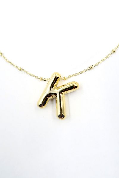 Trend Alaçatı Stili Women's Gold 3D Letter K Gold Necklace Alc-X13859