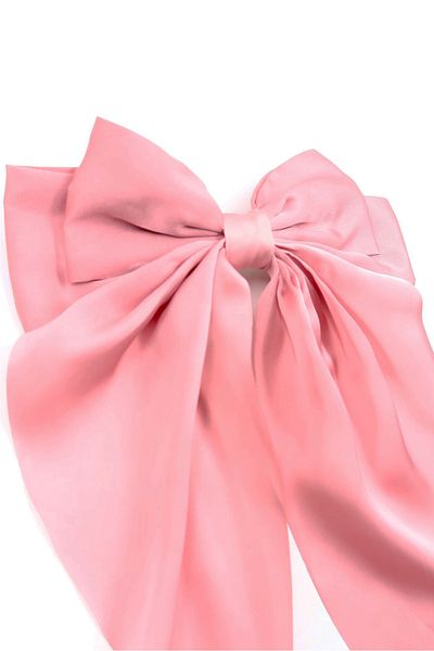 Trend Alaçatı Stili Rosa Satin-Haarspange mit großem Band für Damen ALC-X13849