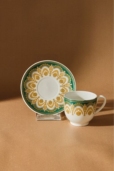 Karaca Zen Green 6-Person Coffee Cup Set 90 ml