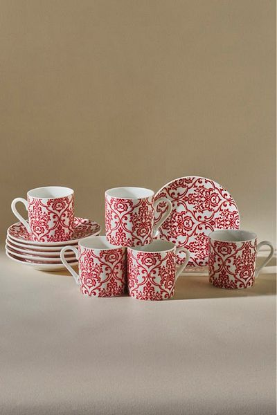 Karaca Red Velvet 6-Person Coffee Cup 90 ml