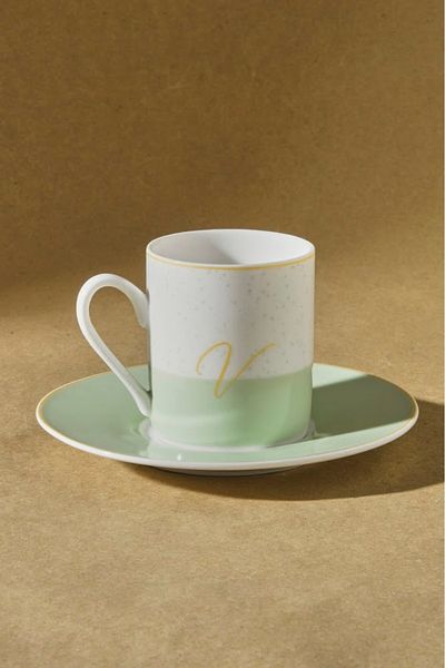 Karaca V Letter Single Porcelain Coffee Cup 100 Ml