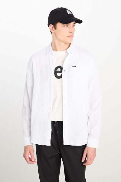 Lee Relaxed Fit Geniş Kesim %100 Pamuk Beyaz Gömlek