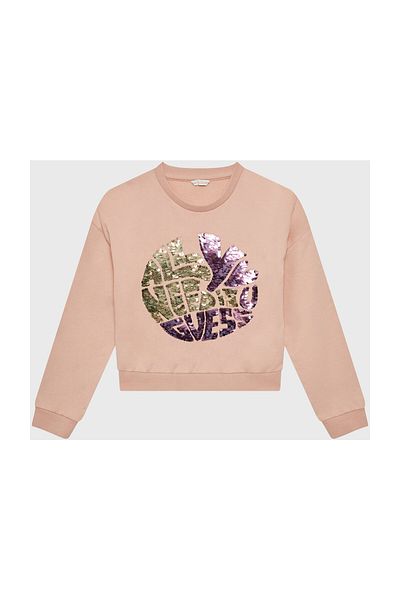 Guess Růžová pohodlná dívčí mikina
