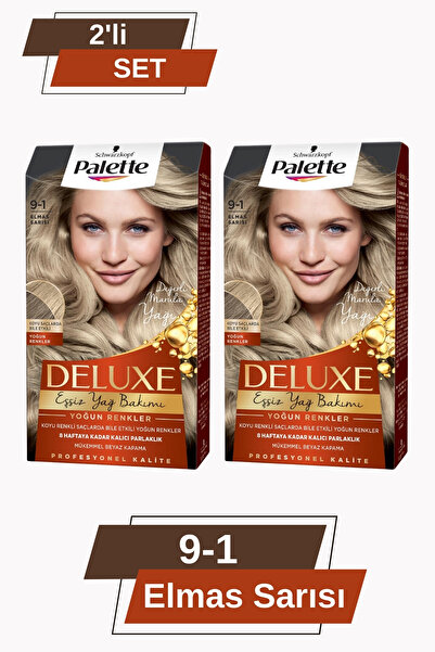 Palette Deluxe Yoğun Renkler 9-1 Elmas Sarısı X 2 Adet Saç Boyası