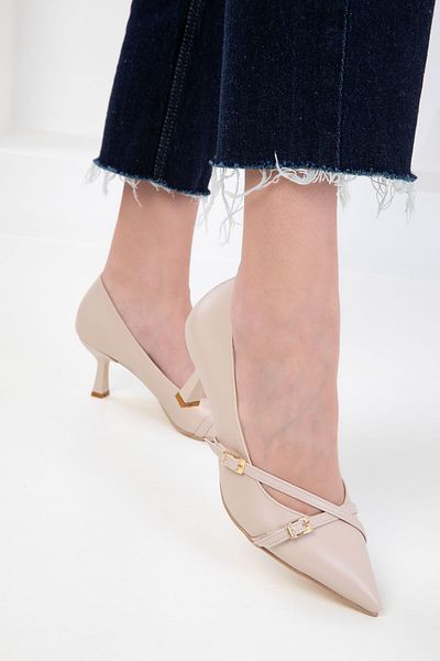 SOHO Beige Damenschuhe mit Absatz 19763 – klassisches Design