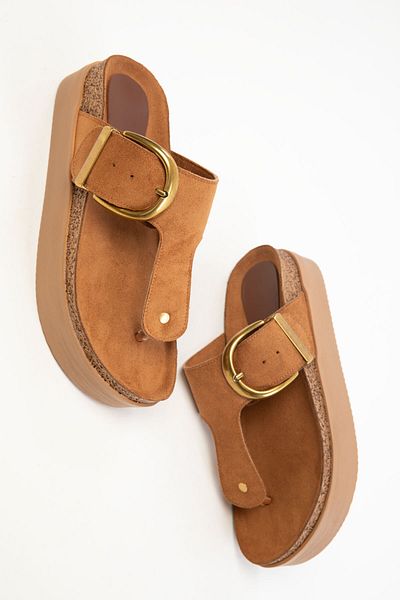 SOHO Dámské pantofle Tan Suede 20348