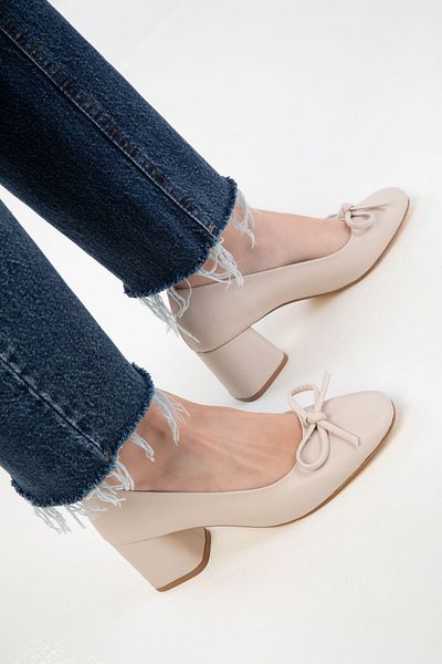 SOHO Beige Women's Classic Heeled Shoes 20404