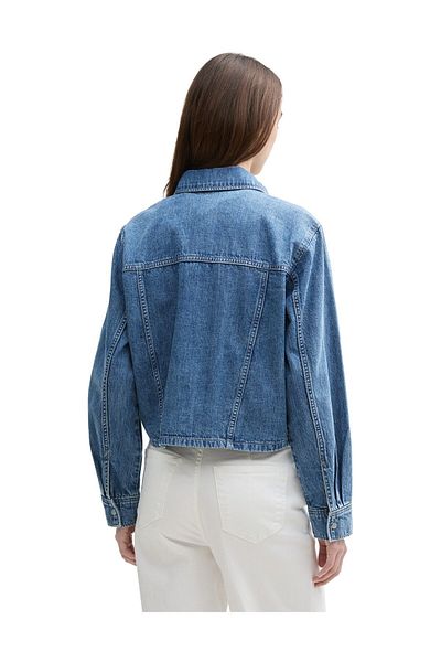 Tom Tailor Denim Kurzes Jeanshemd mit Taschen