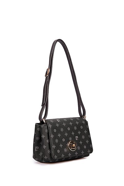 Pierre Cardin Schwarze Monogramm-Umhängetasche für Damen 05PO25Y1886