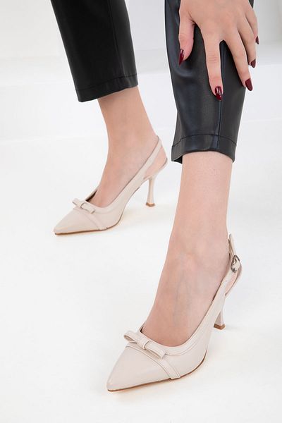 SOHO Pantofi clasici cu toc de damă bej 20367
