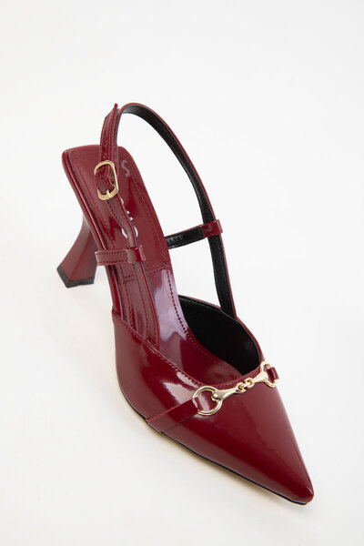 SOHO Claret Red Patent Leather Women's Classic Heeled Shoes 20369