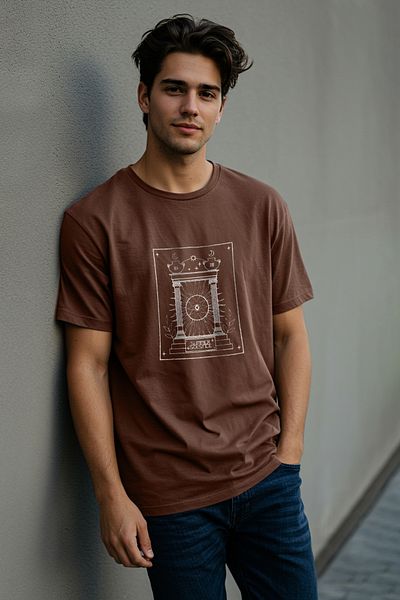 Trendyol Collection Υπερμεγέθη σκούρο καφέ κεντημένο βαμβακερό μπλουζάκι - TMNSS25TS00054