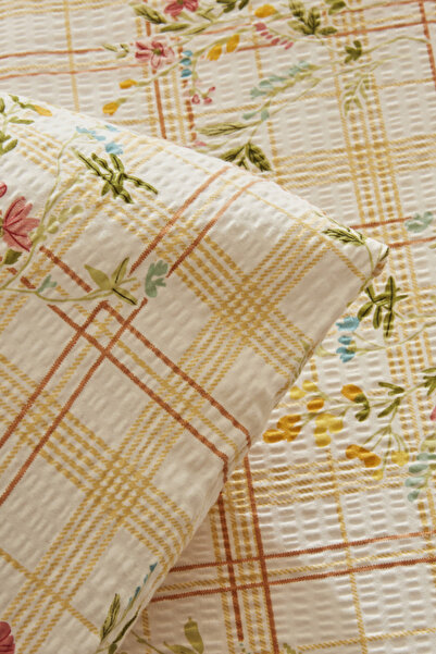 Karaca Home Minella Soft Touch 100% Cotton Double Duvet Cover Set - Yellow