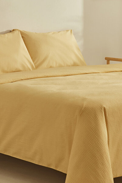 Karaca Home Fiora Soft Touch 100% Cotton Double Duvet Cover Set Yellow