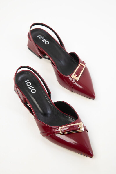 SOHO Claret Red Patent Leather Women's Classic Heeled Shoes 20420