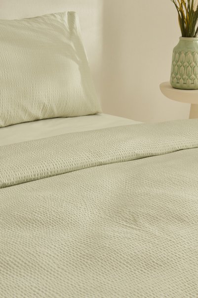 Karaca Home Fiora Soft Touch 100% Cotton Double Duvet Cover Set Green