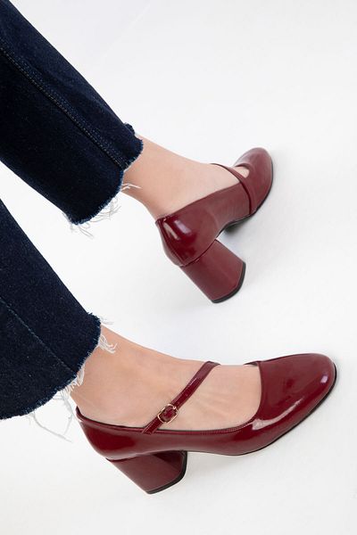 SOHO Claret Red Patent Leather Women's Classic Heeled Shoes 20417