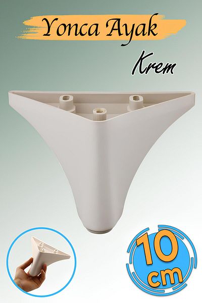 Badem10 Yonca Mobilier de lux Canapea Masuta de cafea Unitate TV Picioare 10 Cm Crem Picioare de bază