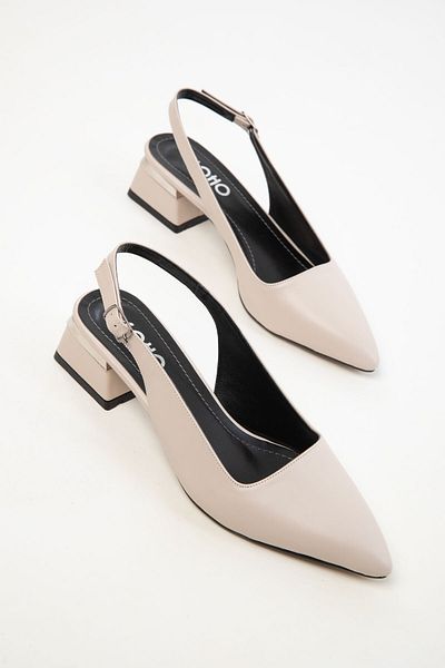 SOHO Beigefarbene klassische Damenschuhe mit Absatz 20402