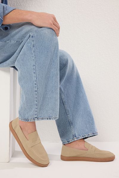 TRENDYOL SHOES Бежеві чоловічі туфлі-мокасини TAKSS25LA00019