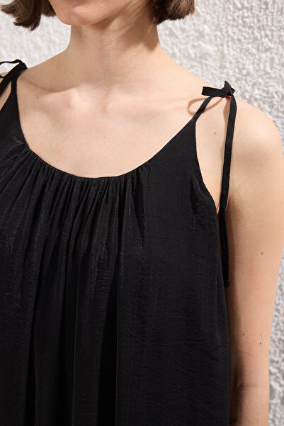 Trendyol Collection Black Straight Maxi Woven Dress Twoss25El00051