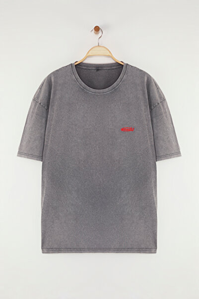 Trendyol Collection Μπλουζάκι με στάμπα Galaxy Oversize - Μεγάλο μέγεθος TMNSS25BF00039