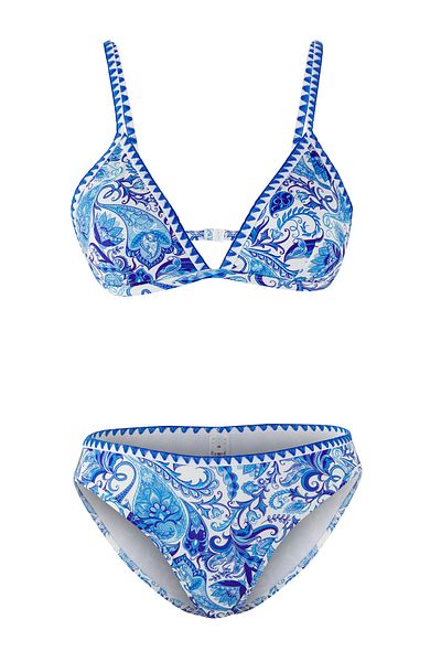 Trendyol Collection Ethnisch gemustertes Dreieck-Bikini-Set mit normaler Taille TBESS25BT00179