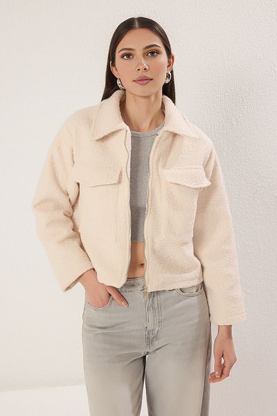 Trendyol Collection Ecru Cepleccion dünnem Jackenmantel mit normaler Passform