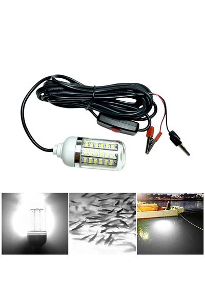 YTDMEN مصباح صيد السمك LED أبيض 12 فولت 100 وات Ip68 مصباح مكتشف الأسماك 108 مصباح LED 2835SMD يجذب الروبيان والحبار
