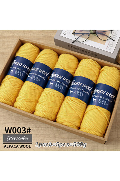 Choice 003 دجاج أصفر 500 جرام غزل صوف الألبكة، غزل خشن، منسوج يدويًا لصنع ملا...