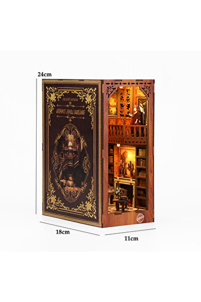 Choice مجموعة تجميع بيت الدمية الخشبي الصغير BV02-003 DIY Book Nook نموذج ثلا...