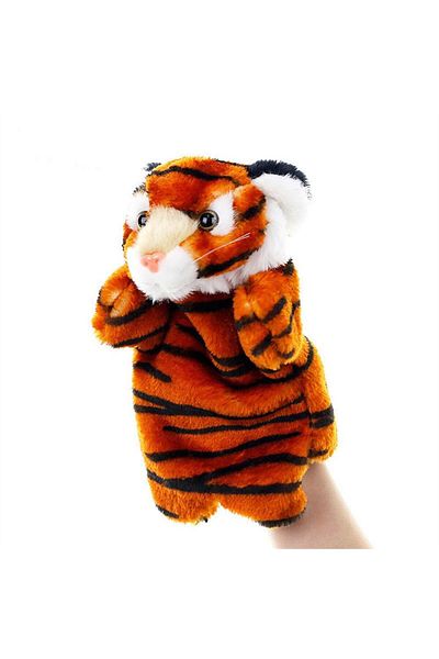 gootrades Tiger Animal Hand Puppet Cat Dolls Plush Hand Doll Puppets For Telling Story Cartoon Plush Toys
