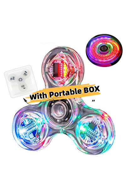 Choice لعبة فيدجيت سبينر المضيئة بضوء LED، ألعاب تخفيف التوتر بالأصابع، سبينر علوي متوهج