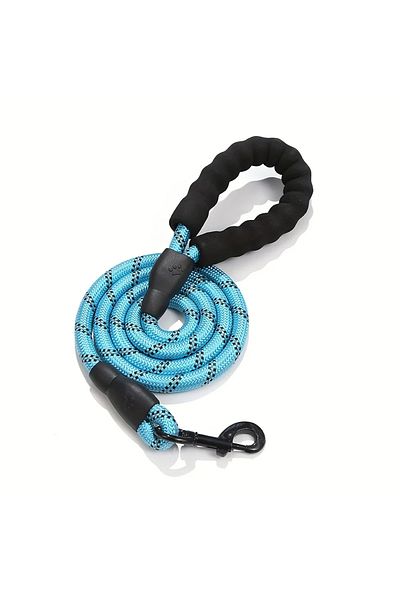 Choice 2m Blue Reflective Dog Leash With Comfortable Padded Handle - Double Heavy Duty Traction Rope For St