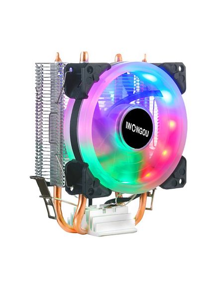 Choice 1Fan3Pin with Lamp AM4-AM3 Fixed Color IWONGOU X99 Processor Cooler LGA2011 2 Heatpipes Radiator 90m