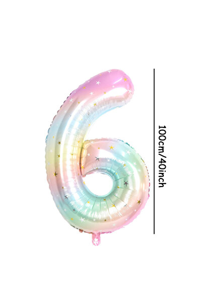 Choice بالونات ورقية رقمية مقاس 40 بوصة على شكل رقم 6، قطعة واحدة، مقاس 40 بو...