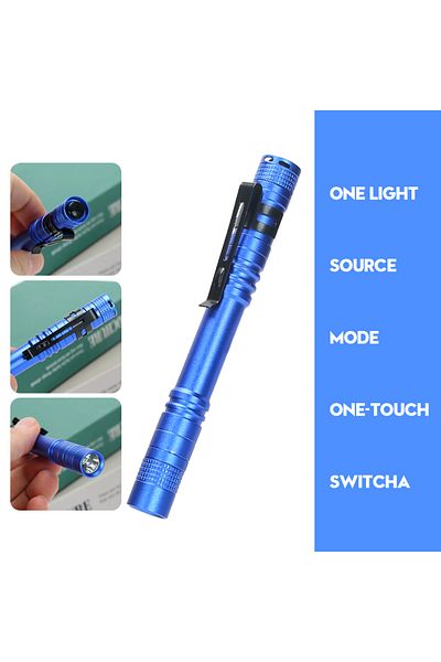 Choice blue Mini Portable LED Pen Light Pocket Ultra Bright High Lumens Handheld Flashlight Linterna Torch