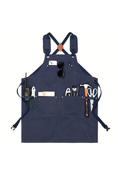 Choice مريلة صيفية مقاومة للماء من قماش قطني سميك عالي الجودة باللون الأزرق م...