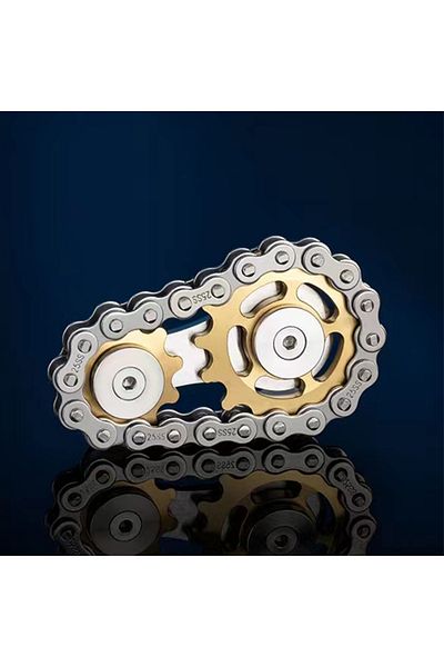 Choice Gold Relieve Pressure On Chain Fidget Spinner Metal Toys With Gear Chain Teeth Flywheel And Sprocket