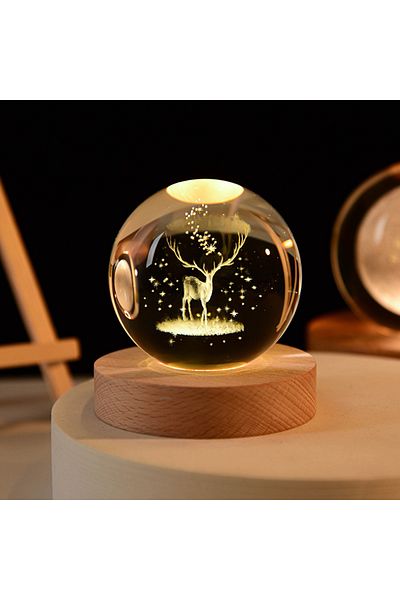 Choice USB Plug Elk deer USB LED night light, Galaxy Crystal Ball lamp, 3D planet moon lamp, home decoratio