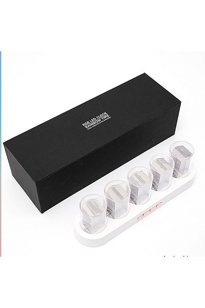 Choice WHITE Digital Nixie Tube Clock with RGB LED Glows for Game Room Desktop Decoration. Luxury Box Packi