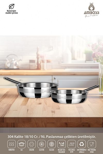 Amboss Berlin 2 Piece Capless Stainless Steel Pan Set