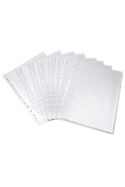 Polin A4 Punched Clear Pouches, 100 Count File Pack
