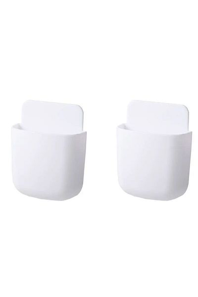 Choice 2PCS white 2PCS Wall Mounted Storage Box Household Living Room Conditioner Remote Control Bedside Ph