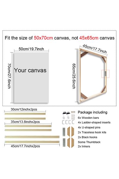 Choice 45x65cm 30x40 40x50 60x90cm Canvas Frame Wooden Frames Wooden Photo Oil Painting Canvas Diamond Pain