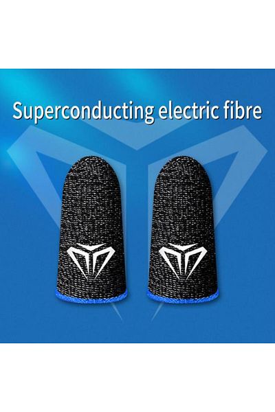 karbeen 1 Pair Blue New Mobile Game Touch Screen Finger Sleeve Breathable Gaming Fingertips for PUBG Mobile