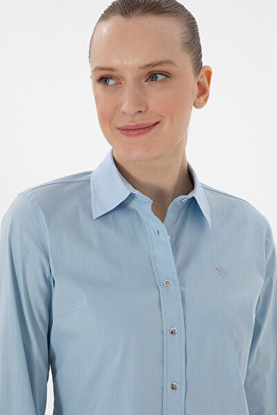 U.S. Polo Assn. Γυναικείο μπλουζάκι με μακρυμάνικο μπλε βασικό 50298112-VR003