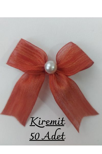 SEVİMLİ TASARİMLAR Napoli Cut Linen Bow - Ready-Made Long Ribbon (50 Pieces)