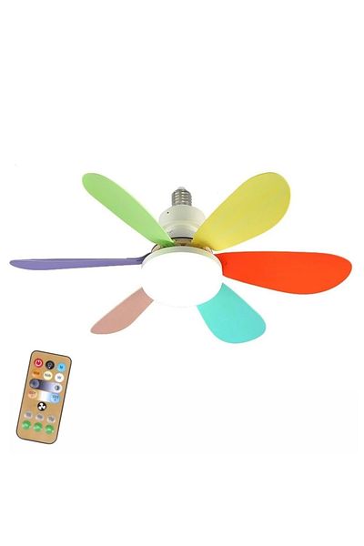 IRALAN 52cm Polychrome Led 30w Ceiling Fan Light E27 With Remote Control For Dimming, Suitable For Living R